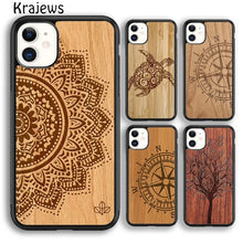 Load image into Gallery viewer, Krajews Natural Bamboo Wood Soft Phone Case Cover For iPhone 16 15 SE2020 14 6 7 8 plus 11 12 13 pro max Plus coque Fundas

