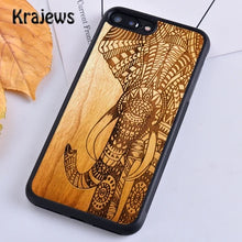 Load image into Gallery viewer, Krajews Natural Bamboo Wood Soft Phone Case Cover For iPhone 16 15 SE2020 14 6 7 8 plus 11 12 13 pro max Plus coque Fundas
