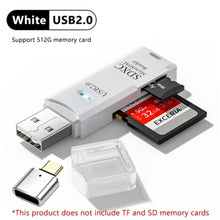 Load image into Gallery viewer, 2-in-1 SD &amp; TF Memory Card Reader – USB 2.0, USB 3.0 &amp; Type-C Options
