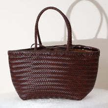 Load image into Gallery viewer, Handbags Women's Genuine Leather Shoulder Bag Weaving Casual Shopping Bag Vintage Big Tote Purse Cowhide Cross Hand Bags Lady
