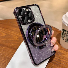 Load image into Gallery viewer, Glitter Mirror iPhone Case with Ring Stand, MagSafe Compatible
