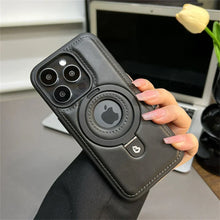 Load image into Gallery viewer, Brown Leather MagSafe-Compatible iPhone Case with Ring Stand
