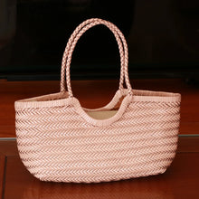Load image into Gallery viewer, Handbags Women's Genuine Leather Shoulder Bag Weaving Casual Shopping Bag Vintage Big Tote Purse Cowhide Cross Hand Bags Lady

