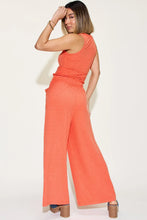 Load image into Gallery viewer, Shop Frill Detail Tank and Wide Leg Pants Mocha

