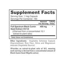 Load image into Gallery viewer, NusaPure Black Cumin Seed Extract 450mg – 180 Vegan Capsules
