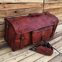 Load image into Gallery viewer, The Harrison Full Grain Goat Leather Weekender Duffle Bag 24 28 Inch Buy Now
