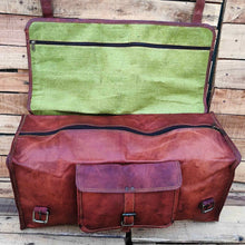 Load image into Gallery viewer, The Harrison Handmade Goat Leather Travel Duffel Bag 24 28 Inch Overnight Bag
