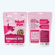 Load image into Gallery viewer, Two pink packages of West Paw Rawbiotic Bites on a white background
