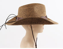 Load image into Gallery viewer, Unisex Mixed Color Western Straw Hat Wide Brim Cowboy Sun Hat Outdoor Wear
