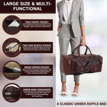 Load image into Gallery viewer, Vintage Dark Brown Goat Leather Carry On Duffle Bag 24 Inch Weekend Travel Bag
