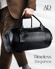 Load image into Gallery viewer, Vintage Genuine Leather Carry On Duffle Bag 22 Inch Hidden AirTag Pocket USA
