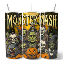 Load image into Gallery viewer, Monster Mash Horror 20oz Personalized Tumbler With Lid and Stainless Steel Straw, Retro Halloween Gift Cup
