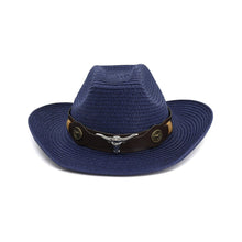 Load image into Gallery viewer, Western Cowboy Straw Hat 2026 Plain Weave One Size Men Women Ethnic Sun Hat
