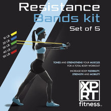 Load image into Gallery viewer,  XPRT Fitness resistance bands set with free exercise guide men and women

