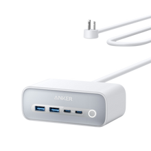 Load image into Gallery viewer, anker 525 charging station aurora white 3 ac 2 usb-c 2 usb-a activeshield
