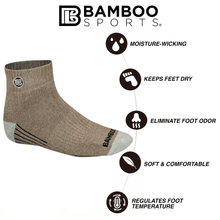 Load image into Gallery viewer, Premium Bamboo Rayon Quarter High Crew Socks - 3 Pair and 6 Pair Packs Available
