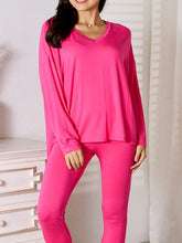 Load image into Gallery viewer, Soft Rayon V-Neck Lounge Set Mocha Chocolate Matching Outfit
