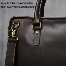Load image into Gallery viewer, best genuine leather vs PU leather briefcase men
