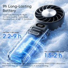 Load image into Gallery viewer, best ice cooling handheld fan 3600mAh rechargeable lanyard

