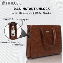 Load image into Gallery viewer, biometric lock leather briefcase buy online
