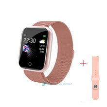 Load image into Gallery viewer, black watch pink strap smart watch female health tracker order

