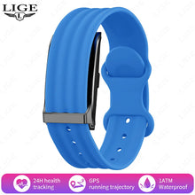 Load image into Gallery viewer, blue fitness tracker

