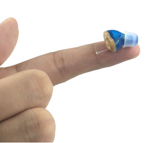 Load image into Gallery viewer, blue hearing aid left ear lightweight comfortable
