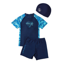 Load image into Gallery viewer, boys camo swim cap with ribbon
