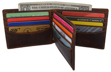 Load image into Gallery viewer, brown leather center flap wallet for men buy
