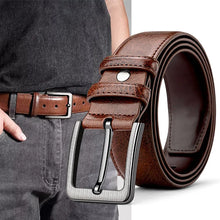 Load image into Gallery viewer, brown textured leather belt
