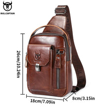 Load image into Gallery viewer, bullcaptain leather crossbody bag men
