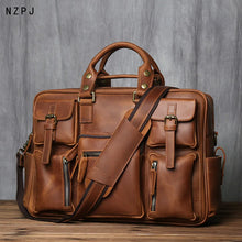 Load image into Gallery viewer, buy NZPJ large capacity leather travel briefcase
