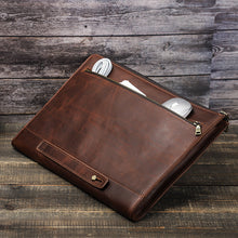 Load image into Gallery viewer, buy crazy horse leather laptop sleeve 14 inch

