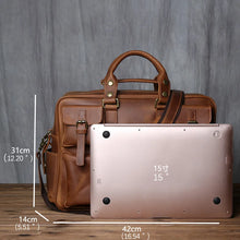 Load image into Gallery viewer, buy crazy horse leather mens bag with laptop compartment
