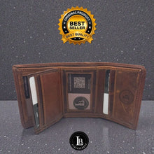 Load image into Gallery viewer, buy mens leather trifold wallet RFID blocking
