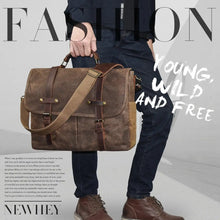 Load image into Gallery viewer, buy newhey canvas messenger bag 15.6 inch laptop
