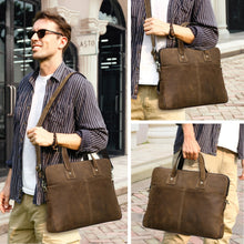 Load image into Gallery viewer, 
buy vintage cowhide laptop bag macbook 16 inch
