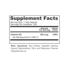 Load image into Gallery viewer, NusaPure Vitamin K2 MK-7 120 mcg – 200 Vegan Capsules

