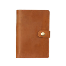 Load image into Gallery viewer, cow-leather-journal-cover-pen-holder-dark-brown
