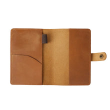 Load image into Gallery viewer, cow-leather-notepad-cover-interior-pocket
