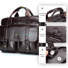 Load image into Gallery viewer, double pocket leather handbag men order online
