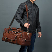 Load image into Gallery viewer, full grain buffalo leather overnight bag
