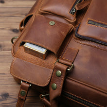 Load image into Gallery viewer, genuine cowhide large mens travel shoulder bag order
