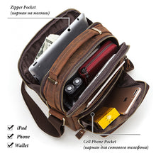 Load image into Gallery viewer, 
genuine crazy horse cowhide shoulder bag men
