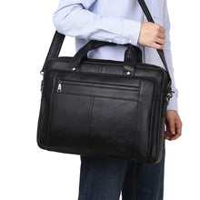 Load image into Gallery viewer, genuine leather mens office bag black purchase
