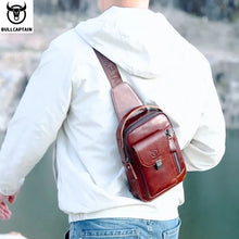 Load image into Gallery viewer, genuine leather phone bag men crossbody
