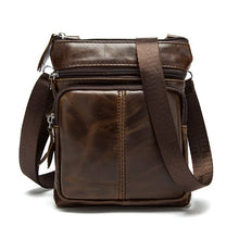 Load image into Gallery viewer, genuine leather shoulder bag men coffee black
