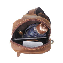 Load image into Gallery viewer, genuine leather square bag men dark brown
