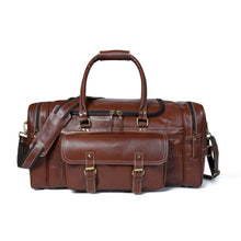Load image into Gallery viewer, genuine leather weekender bag vintage brown
