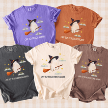Load image into Gallery viewer, Ghost Halloween Teacher T-Shirt: Off to Teach (Grade or Subject)
